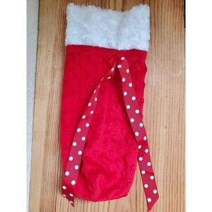 Sacks 5th Avenue Christmas Stocking Fashion for Bottles Wine Cover Gift Bag Red